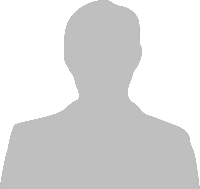 Headshot placeholder, grey silhouette