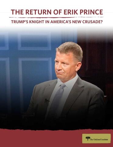 The Return of Erik Prince: Trump’s Knight in America’s New Crusade?